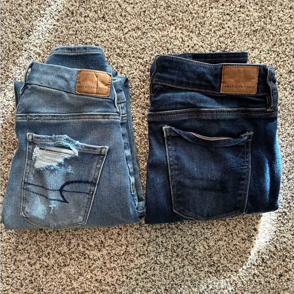 American Eagle Outfitters Skinny Jeans - Light Wash & Dark Indigo